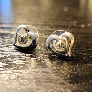 NEW Heart Gem Stud Rhinestone Earrings Valentine's Day Anniversary